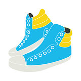Illustration of blue sneakers on white background