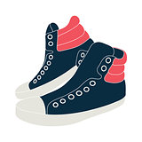 Illustration of blue sneakers on white background