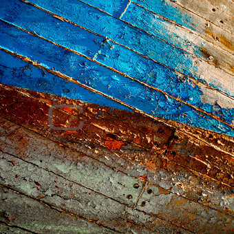 Side of an old wooden boat
