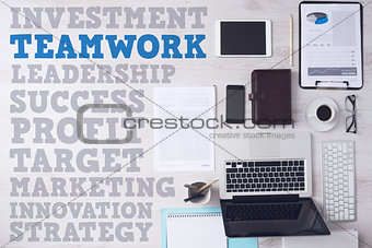 Business and marketing concepts on office desktop