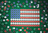 American flag composed of chips