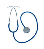 Blue stethoscope on white background