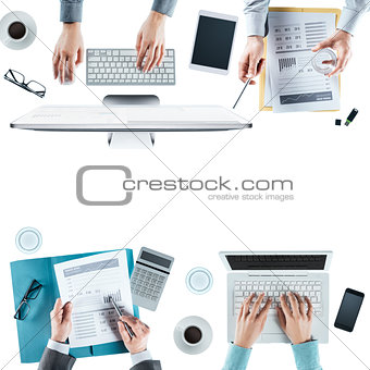 Business team working at desk