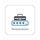Personal Access Icon. Flat Design.