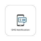 SMS Notification Icon. Flat Design.
