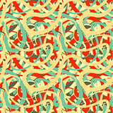 Lines in retro colours, abstract seamless pattern