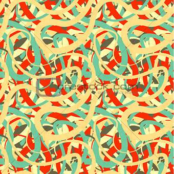 Lines in retro colours, abstract seamless pattern