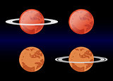 Variants Mars images. eps 10 vector illustration