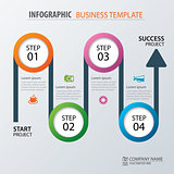 Road business timeline infographic template. Vector illustration