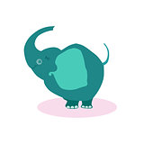 Cute Cartoon Elephant. Vector Illustartion Flat