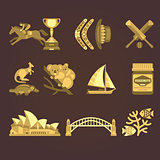 Australia Traditional Elements Set. Vector Illustration