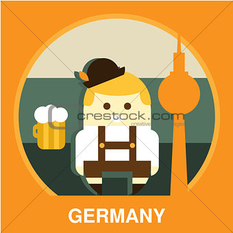 Traditional Germany Resident Vector Illustration