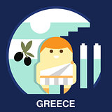 Greek Resident in Vector Illustration
