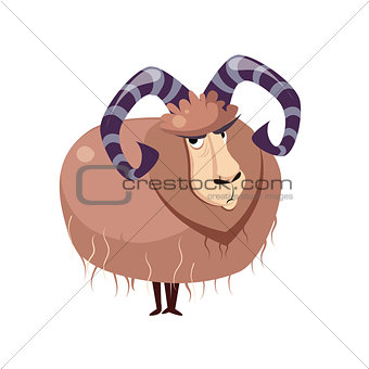 Wool Goat with big Horns