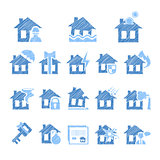 Property and House Insurance Icon Set. Vector illustration. Flat Design