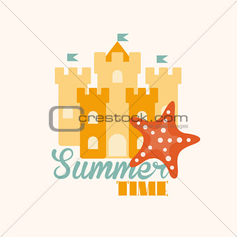 Sand Castle Vector Illustration in Flat Style