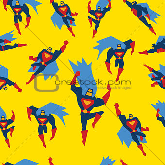 Superman Seamless Pattern Vector Illustration