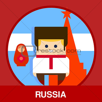 Traditional Russian Man Vector Illustration