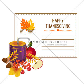 Invitation for thanksgiving, vector illustration of colorful banner