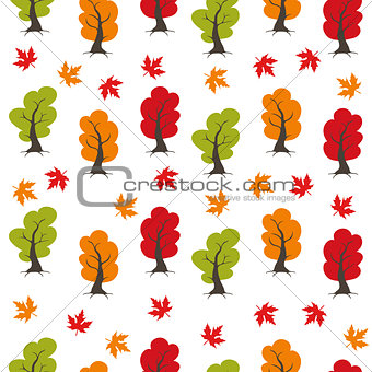 Seamless Autumn pattern, background. Set design element.