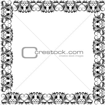 Floral ornate black frame
