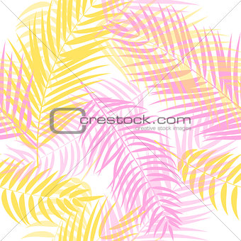 Beautifil Palm Tree Leaf  Silhouette Seamless Pattern Background
