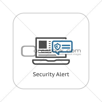 Security Alert Icon. Flat Design.