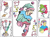 Set of playing joker cards