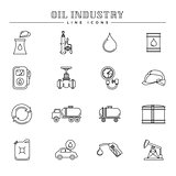 Oil industry and energy, line icons set