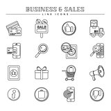 Business and sales, line icons set