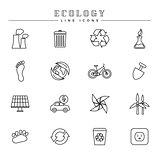 Ecology line icons set