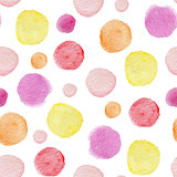Pattern with round watercolor blots