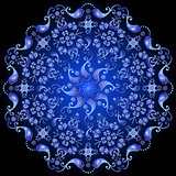  Dark blue floral circle pattern