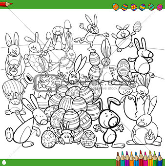 easter bunnies for coloring