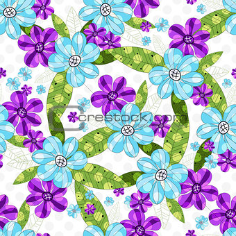 Floral seamless spring vintage pattern 