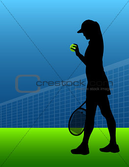 sport background tennis. woman. vector