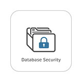 Database Security Icon. Flat Design.