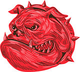 Angry Bulldog Head Drawing
