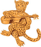 Jaguar Playing Guitar Drawing