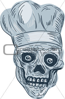 Skull Chef Cook Drawing