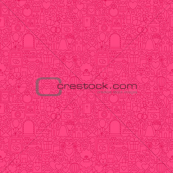 Pink Line Wedding Seamless Pattern
