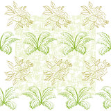 Seamless pattern, flowers and plant