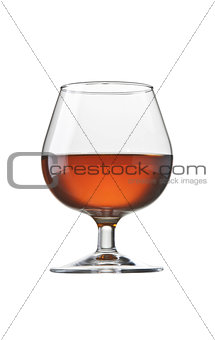 Glass with cognac brandy