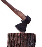 Stump with axe