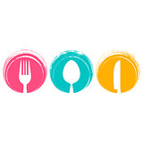 Colorful abstract restaurant menu design