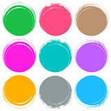 Colorful brush strokes circle buttons