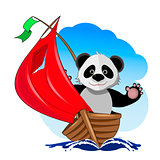 Panda in the boat