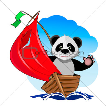 Panda in the boat