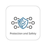 Protection and Safety Icon. Flat Design.