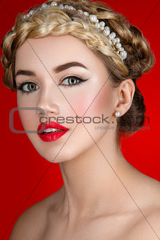 Girl with red lips